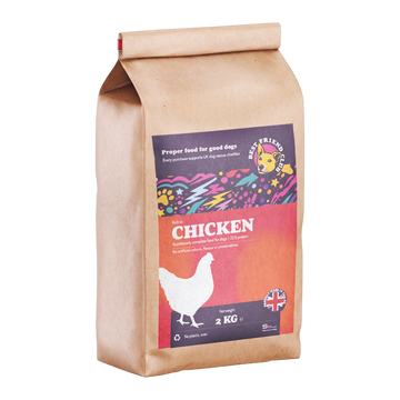 Best Friend Club Rich in Chicken adult dry dog food, 2kg bag.