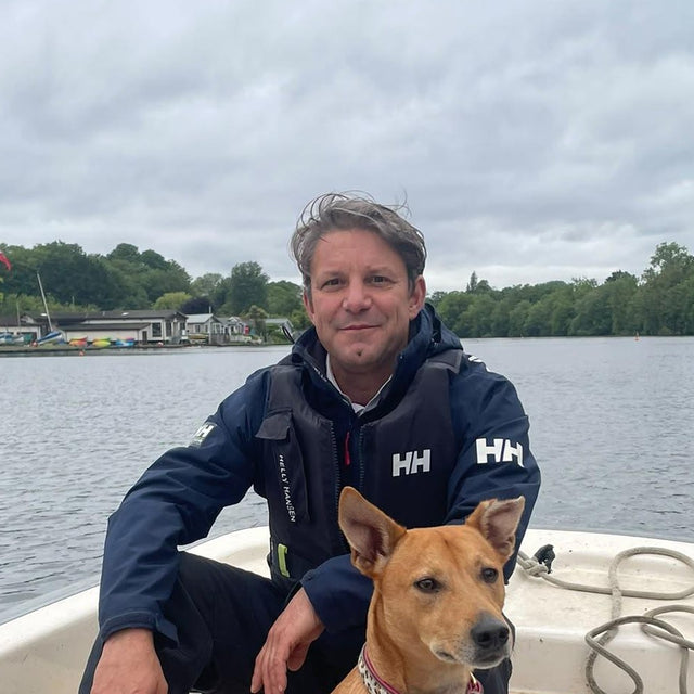 Dominick, founder of Best Friend Club, with his dog